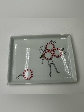 CB2 2012 Oliver Mint Ornaments Rectangular Appetizer Plate